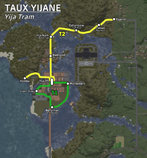 Map of the Yijan tram network